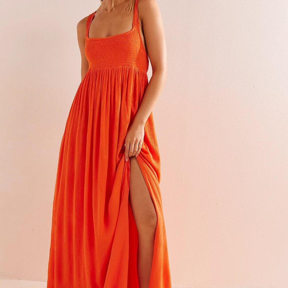 Size S - Free People - Orange-Red Maxi Dress - Look My Way Maxi - NWT
